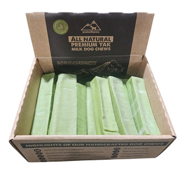 PeaksNPaws MINT Flavor Yak Chews X-LARGE 5lb w/ Display Box