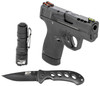 SMITH WESSON 13255 PERFORMANCE CENTER MP SHIELD PLUS EDC 9MM LUGER 3.10 PORTED 101131 BLACK MATTE BLACK ARMORNITE STAINLESS STEEL PORTED SLIDE BLACK POLYMER GRIP MANUAL FO SIGHTS