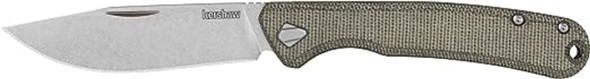 KERSHAW FEDERALIST FOLDING POCKET KNIFE, WITH NAIL NICK, STAINLESS STEEL BLADE, MADE IN THE USA