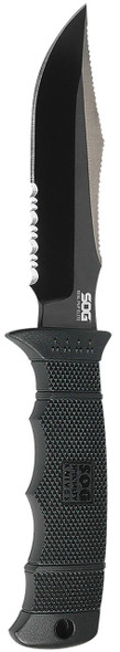 S.O.G SOGE37TK SEAL PUP ELITE AUS8A SS 4.85 FIXED - CLIP POINT PART SERRATED