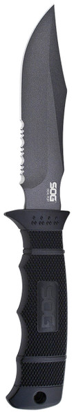 S.O.G SOGM37K SEAL PUP AUS8A SS 4.75 FIXED - CLIP POINT PART SERRATED