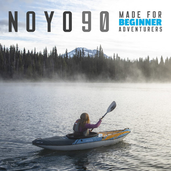 AQUAGLIDE NOYO 90 INFLATABLE KAYAK - 1 PERSON TOURING KAYAK WITH COVER