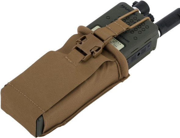 EAGLE INDUSTRIES HTS STYLE MBITR RADIO POUCH W/ BUNGEE RETENTION, COYOTE BROWN