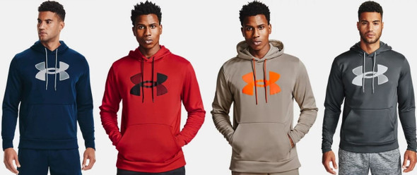 UNDER ARMOUR MEN'S UA ARMOUR FLEECE BIG LOGO HOODIE SWEATSHIRT - 1357085