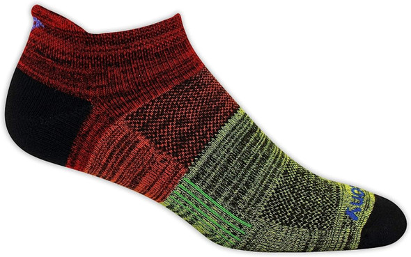 SAUCONY INFERNO NO SHOW TAB SOCKS 3 PACK, RAINBOW ASSORT, L