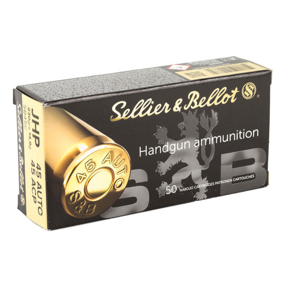 SELLIER & BELLOT 45 ACP 230 GRAIN JACKETED HOLLOW POINT