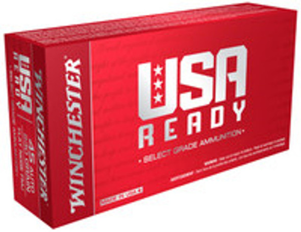 WINCHESTER AMMO RED45 USA READY 45 ACP 230 GRAIN FULL METAL JACKET FLAT NOSE