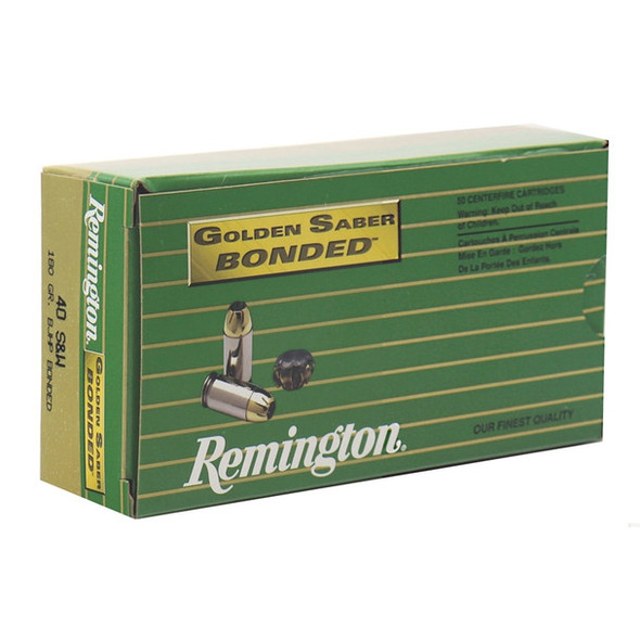 REMINGTON GOLDEN SABER 40 S&W 180 GRAIN BONDED JACKET HOLLOW POINT AMMUNITION