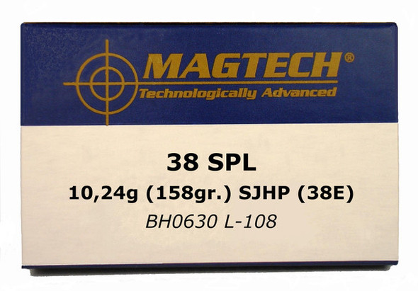 MAGTECH 38E RANGE/TRAINING 38 SPECIAL 158 GR 807 FPS SEMI-JACKETED HOLLOW POINT (SJHP)
