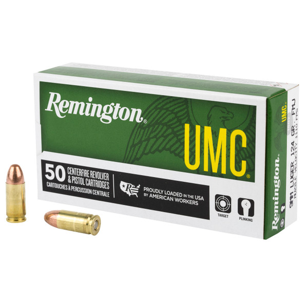 REMINGTON UMC 9MM 124 GRAIN FULL METAL JACKET - 23718