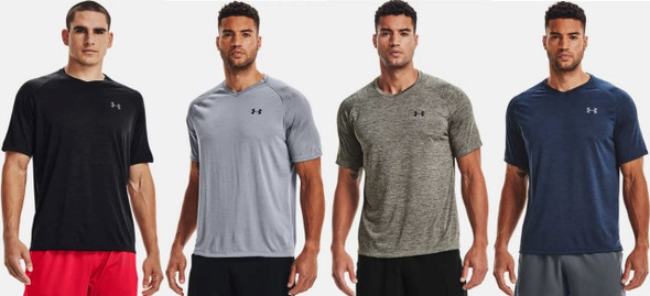 UNDER ARMOUR MEN'S UA TECH 2.0 V-NECK SHORT SLEEVE ATHLETIC T-SHIRT - 1328190