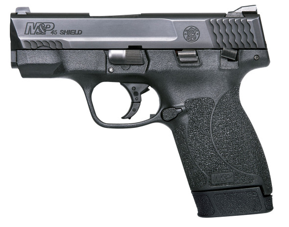 SMITH WESSON 180022 MP SHIELD M2.0 45 ACP 3.30 BARREL 61 BLACK POLYMER FRAME ARMORNITE STAINLESS STEEL SLIDE NEW AGGRESSIVE GRIP TEXTURE MANUAL SAFETY
