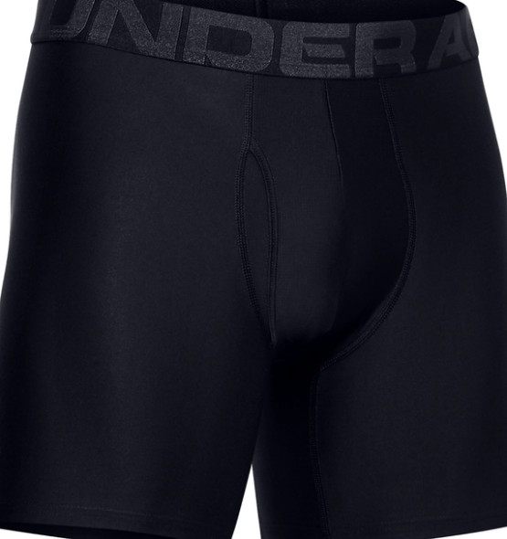 UNDER ARMOUR MEN'S UA TECH 6'' BOXER BRIEFS 2-PACK, BLACK/BLACK - XL