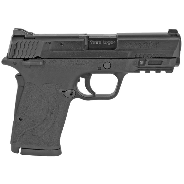SMITH & WESSON, M&P9 SHIELD EZ M2.0, SEMI-AUTOMATIC PISTOL, INTERNAL HAMMER FIRED, COMPACT, 9MM, 3.675" BARREL, POLYMER FRAME, BLACK, 3-DOT SIGHTS, GRIP/THUMB SAFETY, 8RD, 2 MAGAZINES.