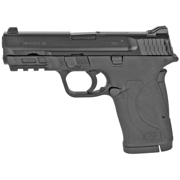 SMITH & WESSON, M&P380 SHIELD EZ M2.0, SEMI-AUTOMATIC, INTERNAL HAMMER FIRED, COMPACT SIZE, 380ACP, 3.675" BARREL, POLYMER FRAME, BLACK, 8RD, 2 MAGAZINES, GRIP SAFETY, 3 DOT SIGHTS.