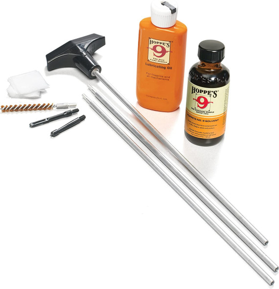 HOPPES U243B RIFLE CLEANING KIT - CLAM PACK FOR .243 CALIBER 6MM