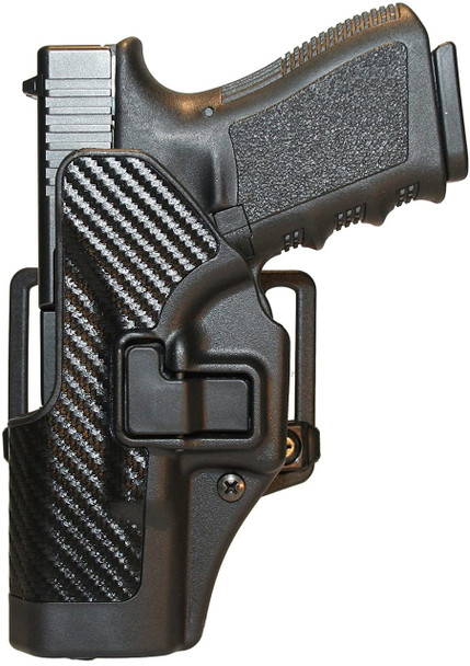 BLACKHAWK SERPA CQC CARBON FIBER HOLSTER FOR GLOCK 17/22/31, LEFT H - 410000BK-L