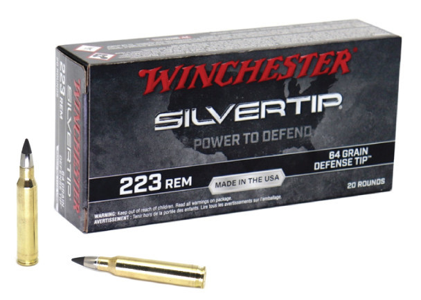 WINCHESTER SILVERTIP 223 REMINGTON AMMO 64 GRAIN DEFENSE TIP