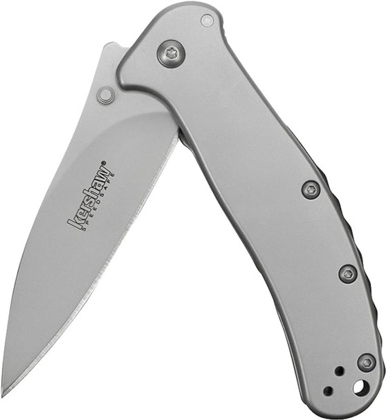 KERSHAW ZING SS POCKETKNIFE, STAINLESS STEEL BLADE, ASSISTED THUMB-STUD AND FLIPPER OPENING EDC.