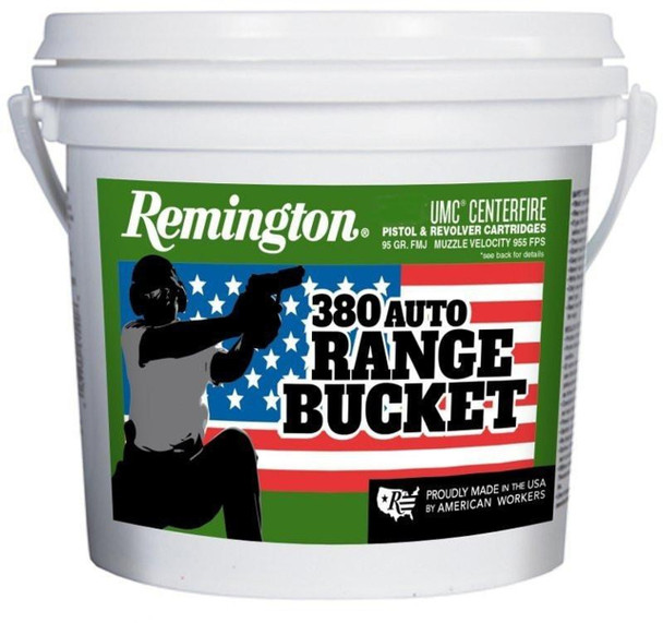 REMINGTON UMC .380 AUTO 95 GR FMJ RANGE BUCKET 300 ROUNDS - R23978