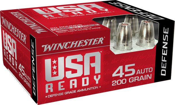 WINCHESTER USA READY 45 ACP 200 GRAIN HEX-VENT HOLLOW POINT
