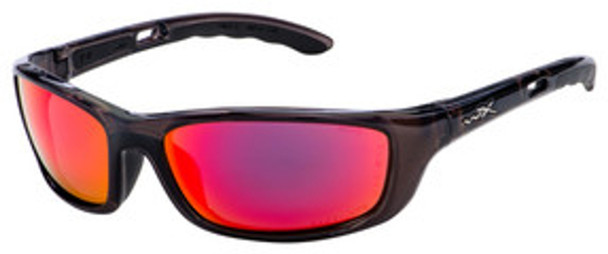 WILEY X P-17 SUNGLASSES P-17R BLACK CRYSTAL | CAPTIVATE POLARIZED RED MIRROR LENS