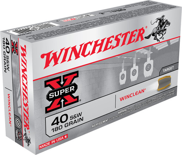 WINCHESTER AMMO WC402 SUPER-X 40 S&W 180 GR WINCLEAN BRASS ENCLOSED BASE