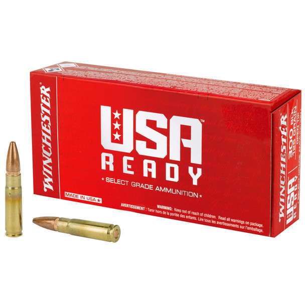 WINCHESTER USA READY 300 AAC BLACKOUT AMMO 125 GRAIN FULL METAL JACKET OPEN TIP