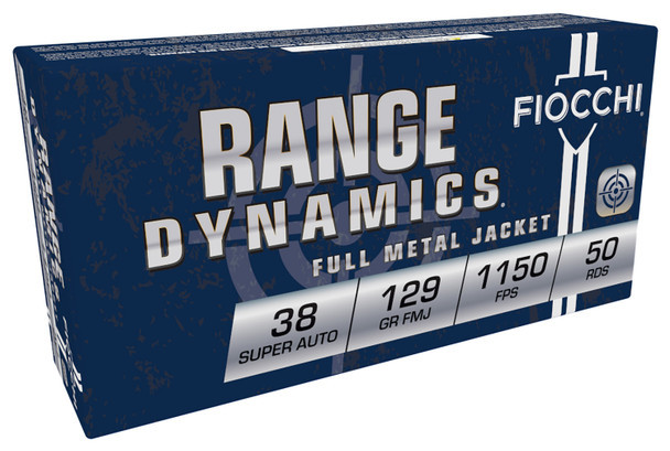 FIOCCHI 38SA RANGE DYNAMICS 38 SUPER 129 GR 1150 FPS FULL METAL JACKET