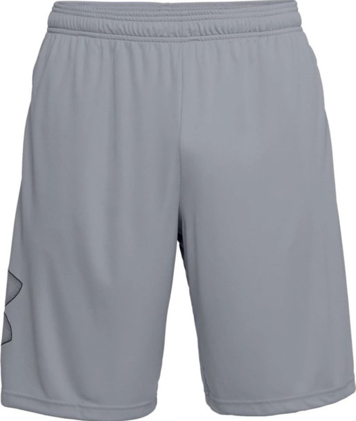 UNDER ARMOUR MEN'S UA TECH GRAPHIC ATHLETIC SHORTS, STEEL/BLACK - 1306443-035