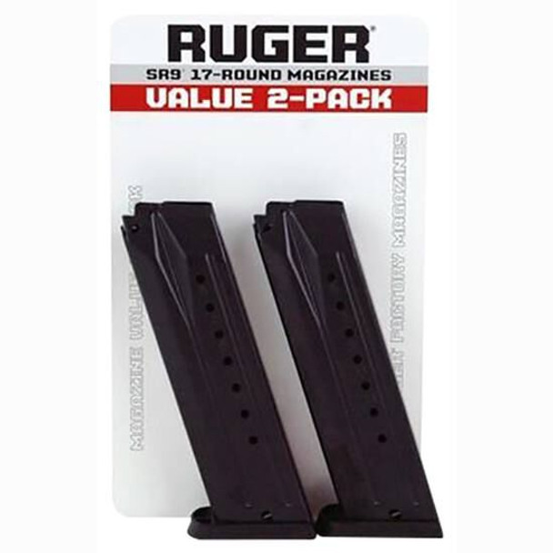 RUGER 90449 SR9C VALUE PACK 17RD MAGAZINE FITS RUGER SRSRC9E 9MM LUGER BLUED 2 PACK