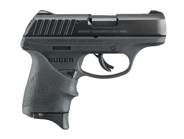 RUGER 9MM 3" BARREL, BLACK-STEEL, HOGUE BEAVERTAIL GRIP PISTOL - 7RD