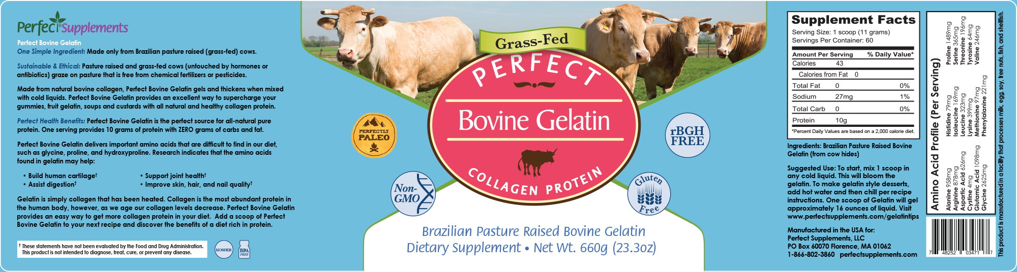 Perfect Bovine Gelatin Sourced EXCLUSIVELY From Brazilian Grass