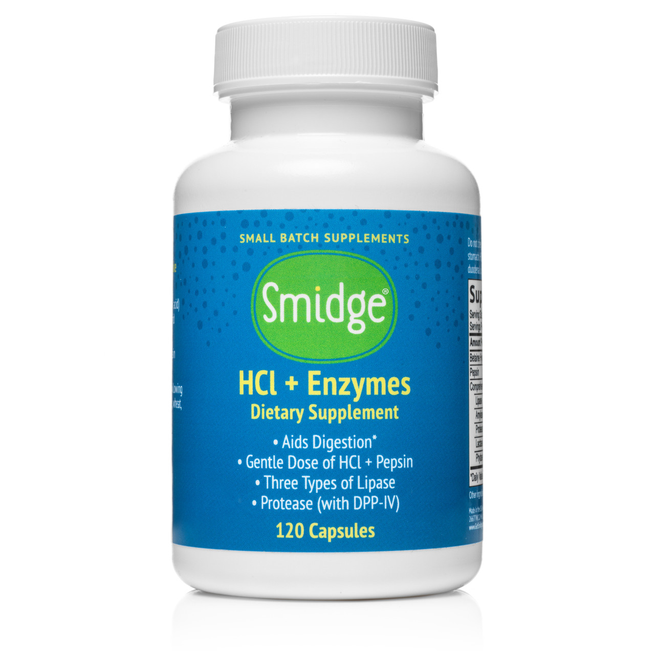 Smidge HCL & Digestive Enzymes 120 Capsules