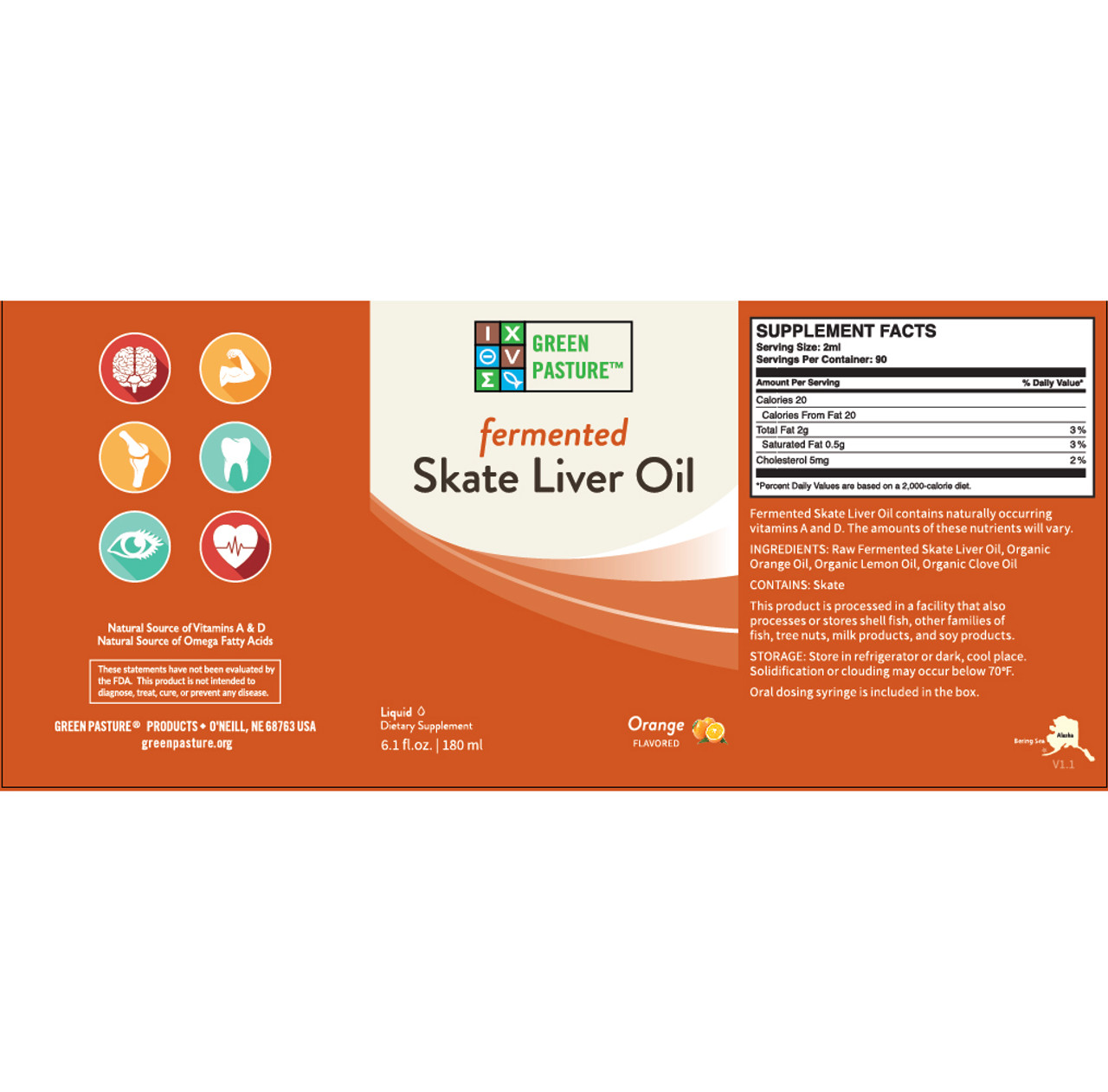  Cod Liver Oil Orange for Kids with Vitamins A & D