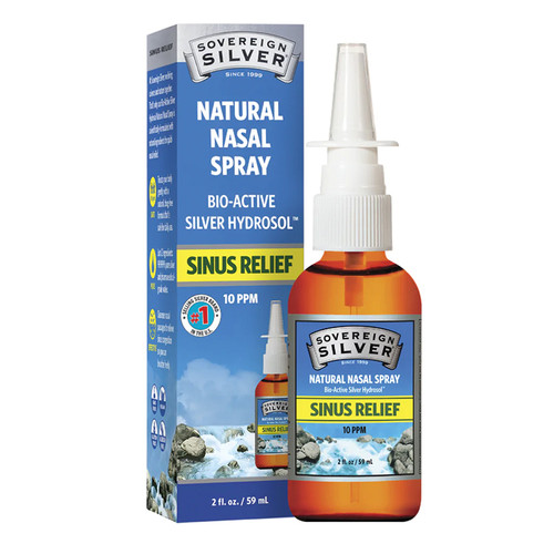 Sovereign Silver, Bio-Active Silver Hydrosol, Sinus Relief - 2 oz Vertical Spray Sovereign Silver, Bio-Active Silver Hydrosol, Sinus Relief - 2 oz Vertical Spray