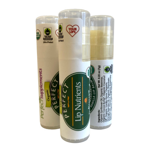 Perfect Lip Nutrients - 3 Pack - Organic & Fair Trade Lip Balm - Mandarin Vanilla .25 oz each Perfect Lip Nutrients - 3 Pack - Organic & Fair Trade Lip Balm - Mandarin Vanilla .25 oz each