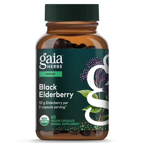 Gaia Herbs Black Elderberry - 60 Capsules