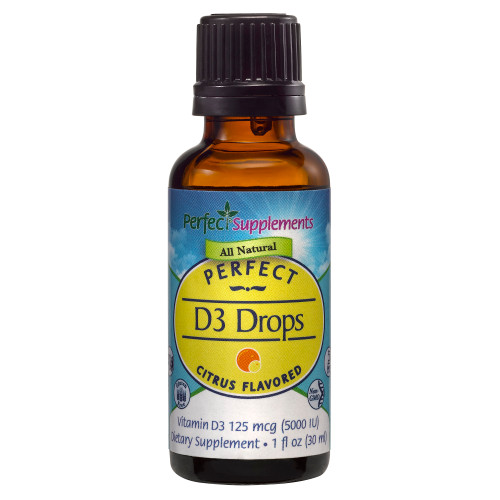 Perfect D3 Drops - Citrus Flavored Vitamin D3, 5,000IU - 1 fl oz Perfect D3 Drops - Citrus Flavored Vitamin D3, 5,000IU - 1 fl oz