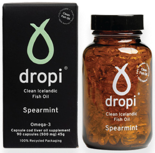 Dropi Spearmint - Pure Icelandic Extra Virgin Cod Liver Oil - 90 Capsules Dropi Spearmint - Pure Icelandic Extra Virgin Cod Liver Oil - 90 Capsules