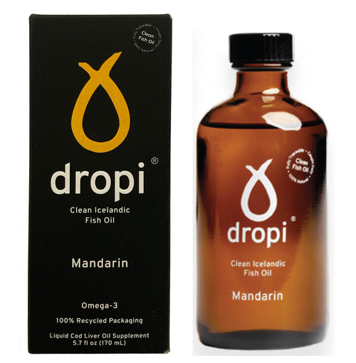 Dropi Mandarin - Pure Icelandic Extra Virgin Cod Liver Oil 170 ml Dropi Mandarin - Pure Icelandic Extra Virgin Cod Liver Oil 170 ml