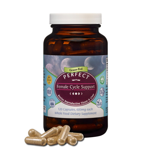 Perfect Female Cycle Support - 120 Capsules - A Blend of 4 Bovine Organ Glandulars Perfect Female Cycle Support - 120 Capsules - A Blend of 4 Bovine Organ Glandulars