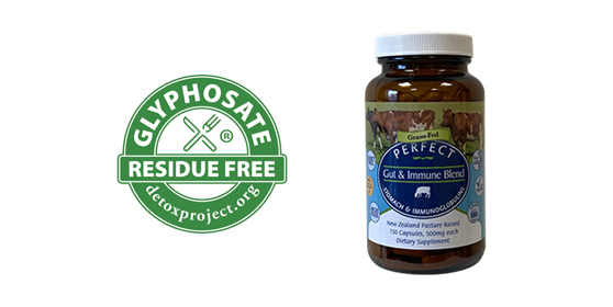 Our Perfect Gut & Immune Blend is the First Gut Support to be Certified as Glyphosate Free