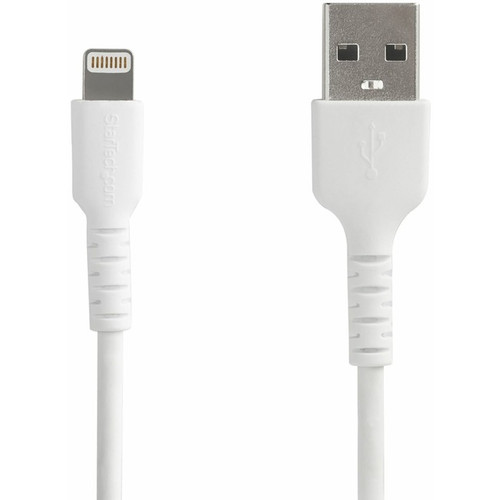 StarTech.com 6 foot/2m Durable White USB-A to Lightning Cable, Rugged Heavy Duty