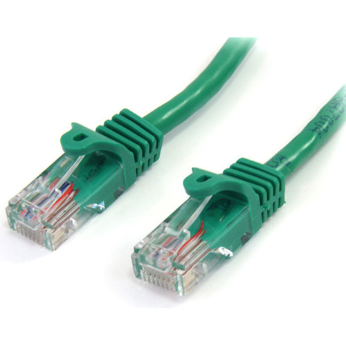 StarTech.com 15 ft Green Snagless Cat5e UTP Patch Cable - Make Fast Ethernet net