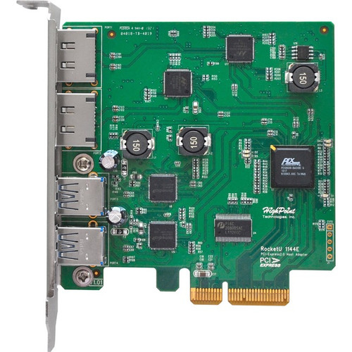 HighPoint RocketU 1144E Host Controller - PCI Express 2.0 x4 - Plug-in Card - 2