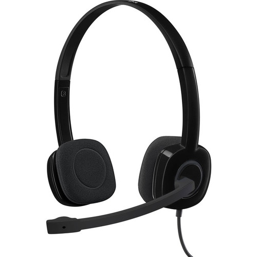 Logitech H151 Stereo Headset with Rotating Boom Mic (Black) - Stereo - 3.5MM AUD