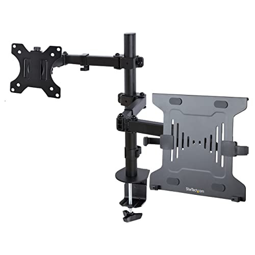 StarTech.com Monitor Arm with VESA Laptop Tray, For a Laptop & Single Display up