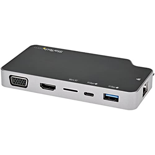 StarTech.com USB C Multiport Adapter, USB-C to 4K HDMI or VGA Video with 100W PD