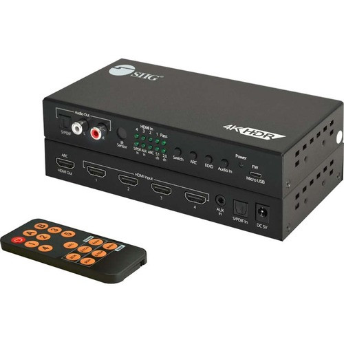 4x1 HDMI 4K60Hz Switch with ARC & Audio Extractor - Audio Extraction Through Opt